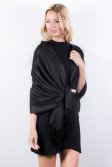 (image for) Black Solid Pashmina Label Scarf