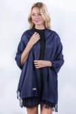 (image for) Navy Blue Solid Pashmina Label Scarf