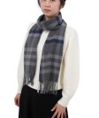 (image for) Cashmere Feel Pattern Scarf Grey/Blue