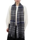 (image for) Cashmere Feel Pattern Scarf Grey/Blue