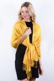 (image for) Golden Yellow Solid Pashmina Label Scarf