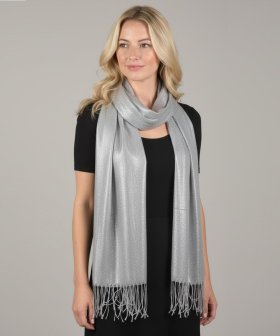 Sparkly Metallic Shawls Wraps Silver