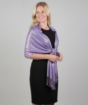 Sparkly Metallic Shawls Wraps Lavender/Silver