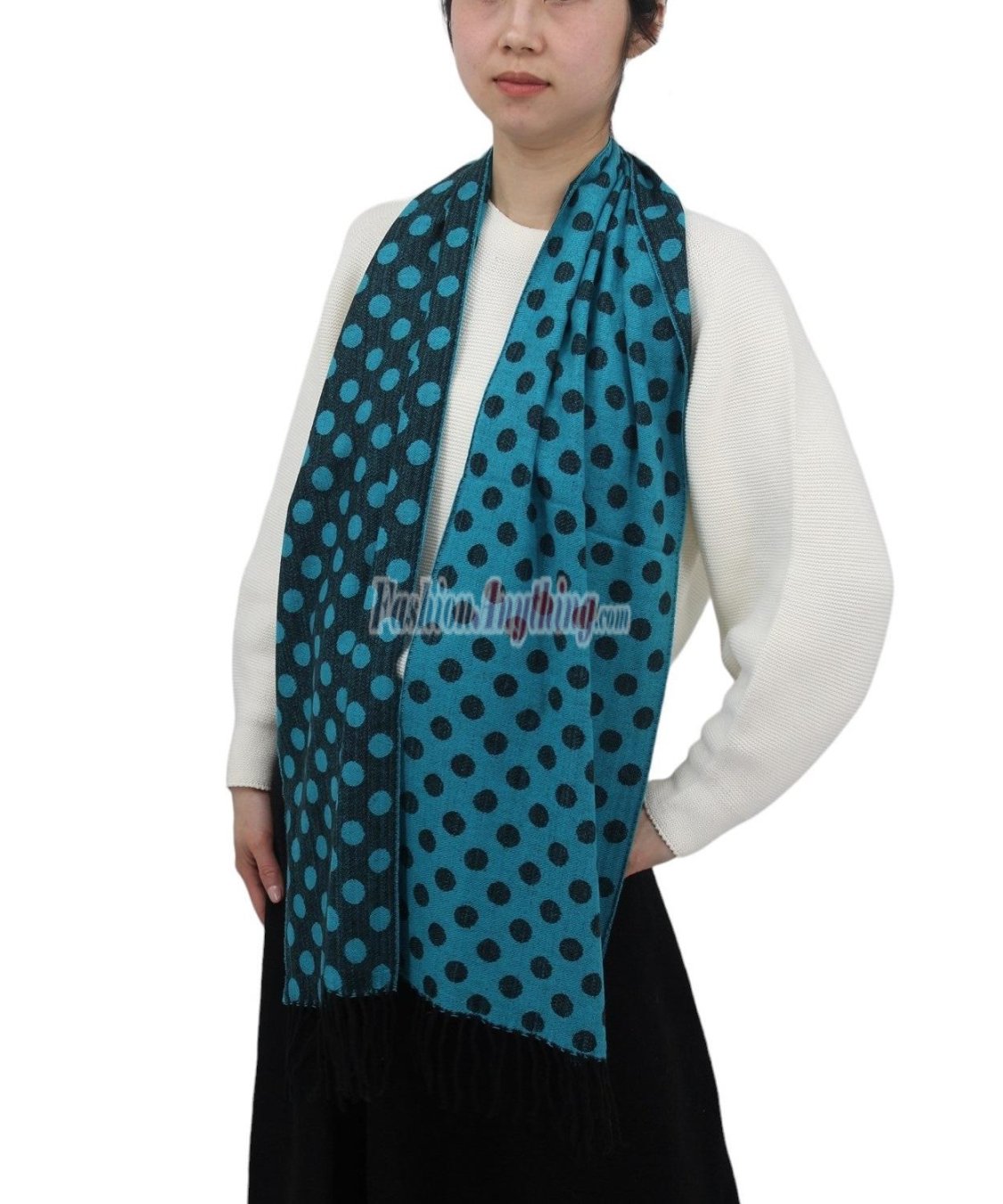 (image for) Cashmere Feel Dot Scarf Blue