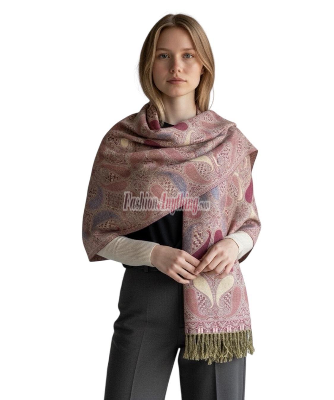 (image for) Two Tone Paisley Scarf Dark Orchid