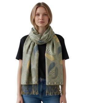 Two Tone Paisley Scarf Light Turquoise