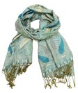 (image for) Two Tone Paisley Scarf Turquoise