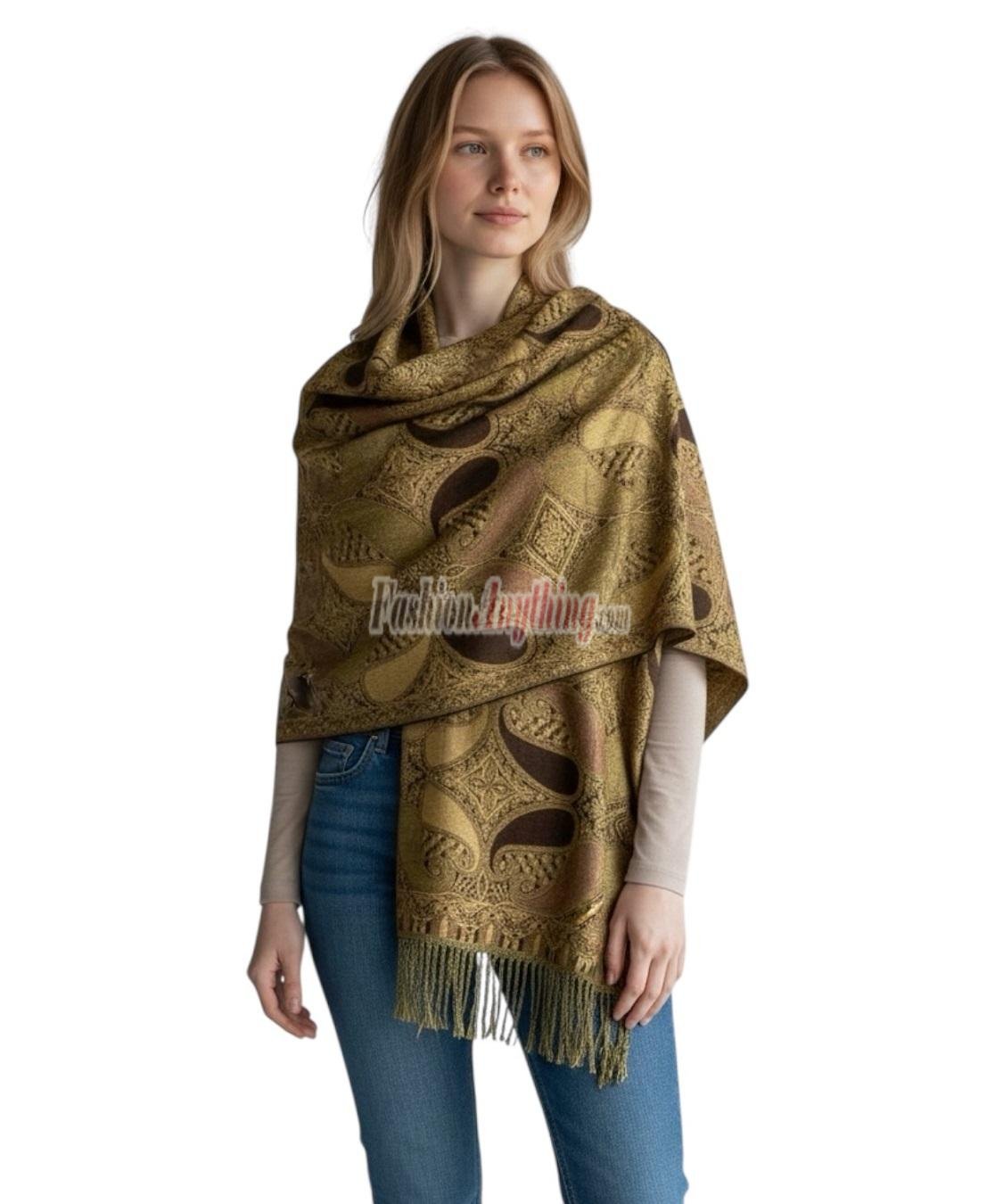 (image for) Two Tone Paisley Scarf Coffee