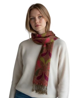 Two Tone Paisley Scarf Orchid Green