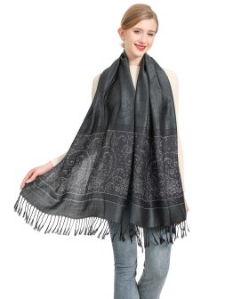 Metallic Paisley Flower Dark Steel Blue