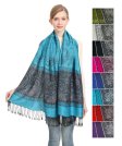 Metallic Paisley Flower Pashmina 1 DZ, Asst. Color