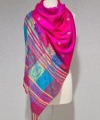 (image for) Stripe Paisley Shawl Hot Pink