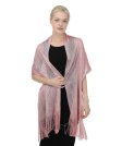 (image for) Lightweight Metallic Fish Net Scarf, Party Scarf Pink