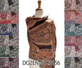 Floral Paisley Pashmina NY23156 1 DZ, Asst. Color
