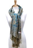 (image for) Metallic Paisley Flower Pashmina 1 DZ, Asst. Color