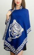 (image for) Knited Tiger Pattern Shawl Royal Blue