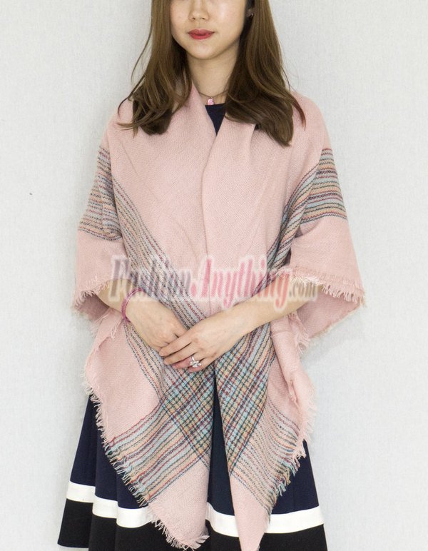 (image for) Oversized Blanket Shawls Light Pink