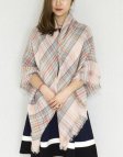 (image for) Oversized Blanket Shawls Pink/Grey