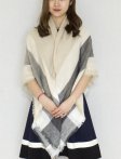 (image for) Oversized Blanket Shawls Beige/Grey