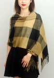 (image for) Cashmere Feel Colorblocked Shawl Brown / Black