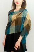 (image for) Cashmere Feel Colorblocked Shawl Brown / Teal