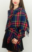 (image for) Cashmere Feel Plaid Z8 Shawl Navy