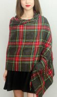 (image for) Cashmere Feel Plaid Z8 Shawl Dark Grey