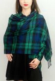 (image for) Cashmere Feel Plaid Z8 Shawl Green