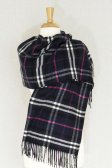 (image for) Cashmere Feel Plaid Shawl Navy / Pink