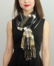 (image for) Woven Cashmere Feel Plaid Scarf Z01 Beige/Black