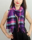 (image for) Woven Cashmere Feel Plaid Scarf Z01 Purple