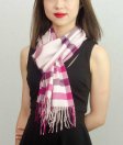 (image for) Woven Cashmere Feel Plaid Scarf Z01 Pink