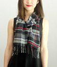 (image for) Woven Cashmere Feel Plaid Scarf Z02 Red/Black