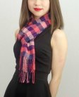(image for) Woven Cashmere Feel Checker Scarf Z03 Pink Multi Color