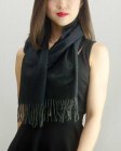 (image for) Woven Cashmere Feel Special Design Scarf Z04 Black