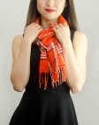 (image for) Woven Cashmere Feel Classic Scarf Orange Red