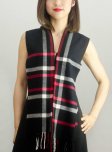 (image for) Woven Cashmere Feel Plaid Scarf Z08 Black