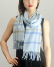 (image for) Woven Cashmere Feel Plaid Scarf Z08 Light Blue