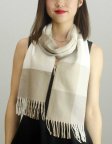 (image for) Woven Cashmere Feel Checker Scarf Z09 Light Beige