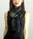(image for) Woven Cashmere Feel Plaid Scarf Z10 Black/Grey