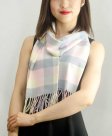 (image for) Woven Cashmere Feel Checker Scarf Z12 Pink Multi Color