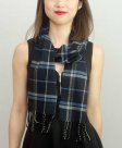 (image for) Woven Cashmere Feel Plaid Scarf Navy / Blue