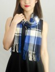(image for) Woven Cashmere Feel Plaid Scarf Z18 Blue