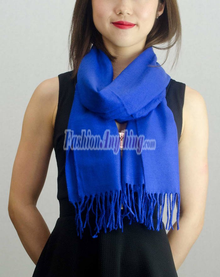 Solid Cashmere Feel Scarf Royal Blue