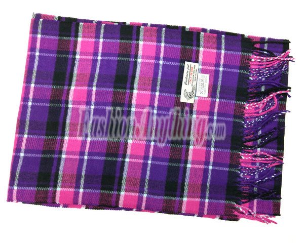 (image for) Woven Cashmere Feel Plaid Scarf Z21 Purple / Pink