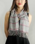 (image for) Woven Cashmere Feel Plaid Scarf Z22 Hot Pink/Black