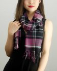 (image for) Woven Cashmere Feel Plaid Scarf Z22 Hot Pink/Black