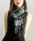 (image for) Woven Cashmere Feel Plaid Scarf Z22 Black / Grey