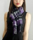 (image for) Woven Cashmere Feel Plaid Scarf Z22 Black / Purple