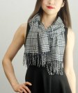(image for) Woven Cashmere Feel Plaid Scarf Z22 Black/White